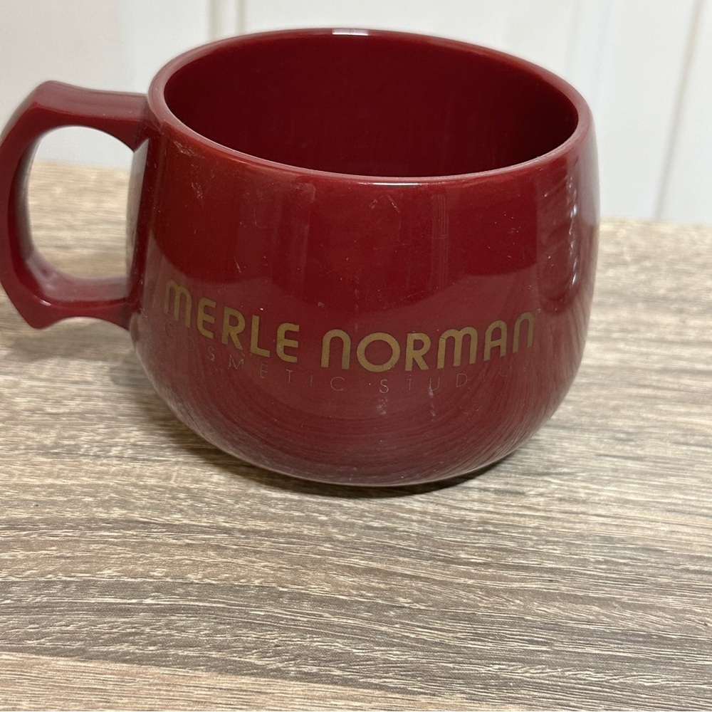 HTF Rare Maroon Merle Norman Cosmetics Double Sided‎ Cup Made In USA